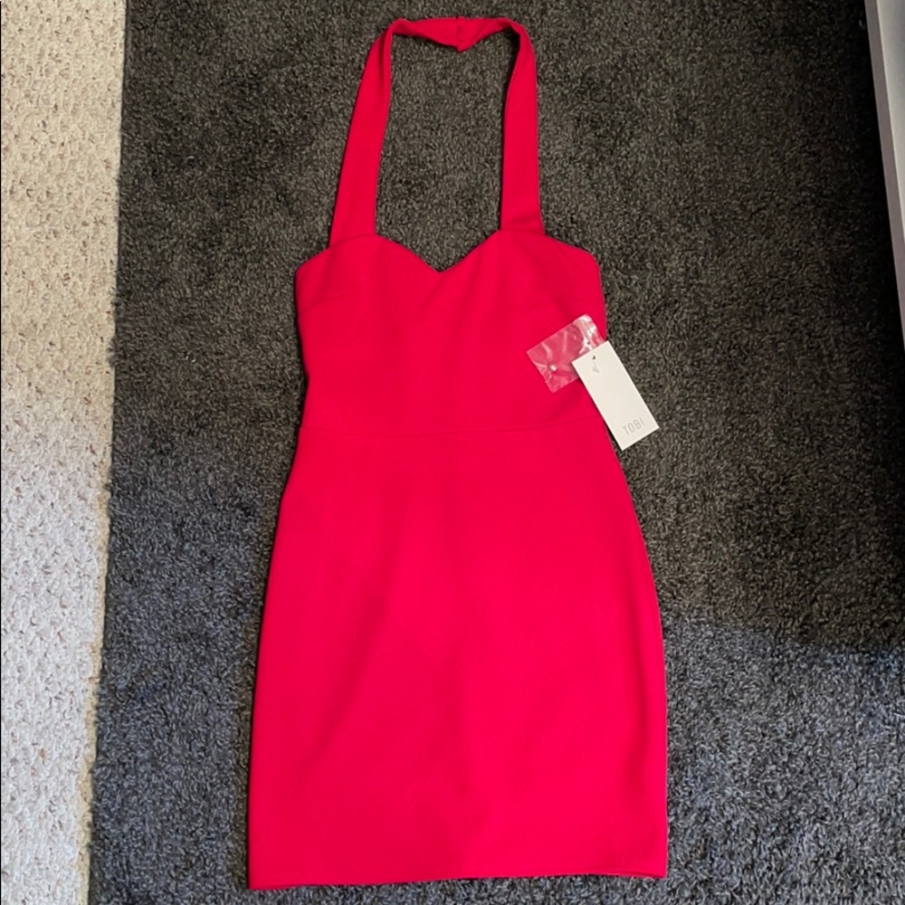 Red mini dress